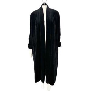 VTG JS COLLECTIONS Black Velvet Oversized Opera Coat SZ M